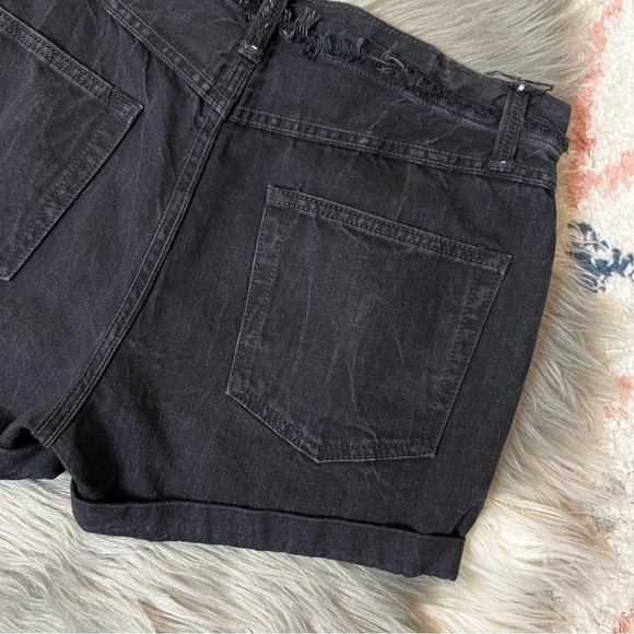 Helmut Lang Black Vain High Rise Rolled Boyfriend Women’s Denim Shorts Sz 26 - Picture 4 of 10